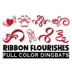 full-color ribbon flourishes dingbats font