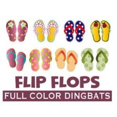 full color flip flops dingbats font