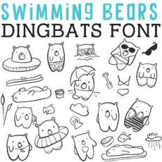 cg swimming bears dingbats