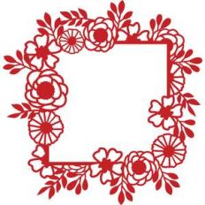 flowers with leaves square frame
