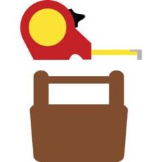 measuring tape and toolbox