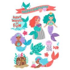 mermaid birthday stickers