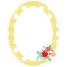 yellow gingham flat card