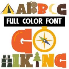 go hiking color font