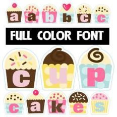 cupcakes color font