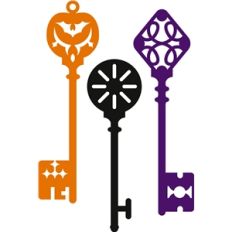 3 antique halloween keys