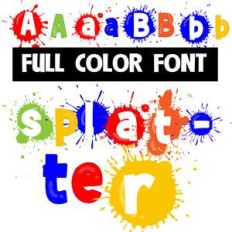 splatter color font