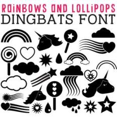 cg rainbows and lollipops dingbats