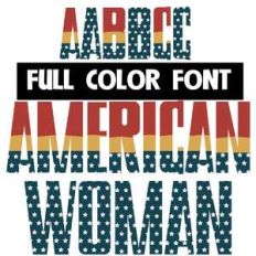 american woman color font