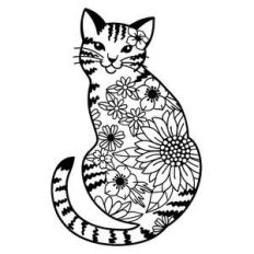 tabby cat flower mandala