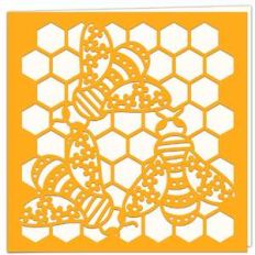 floral bees honeycomb card