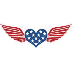 independence day heart wings
