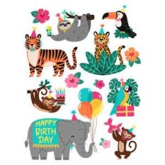 jungle birthday stickers