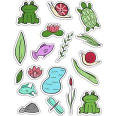 ml summer water animal stickers