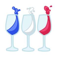 red white and blue wine glasses