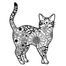 bengal cat flower mandala