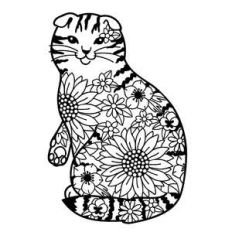 scottish fold cat flower mandala