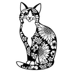 tuxedo cat flower mandala