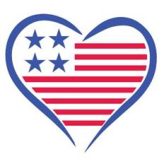 american flag heart design