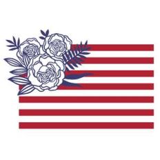 floral american flag