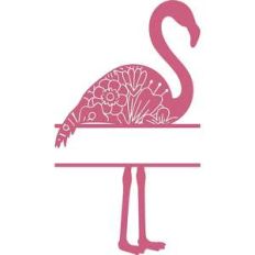 split floral flamingo