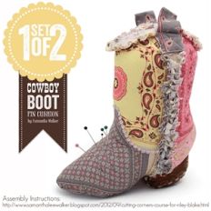 1 cowboy boot pin cushion pattern
