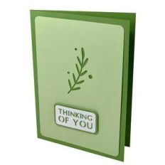 small leaves branch thinking of you stencil card