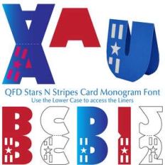 qfd stars n stripes card monogram font