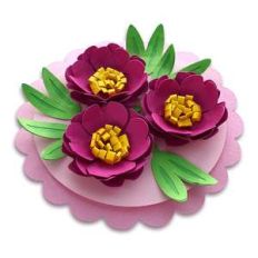 circle card with 3d flowers