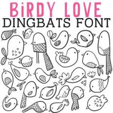 cg birdy love dingbats