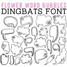 cg flower word bubbles dingbats