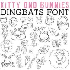 cg kitty and bunnies dingbats