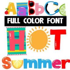 hot summer color font