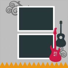 12 x 12 scrapbook layout - guitar