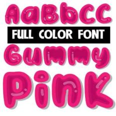 gummy pink color font