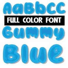 gummy blue color font