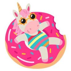 unicorn in doughnut float