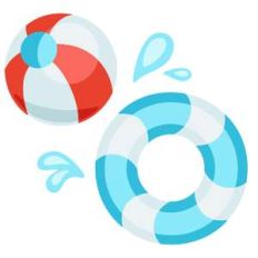 beach ball and inner tube