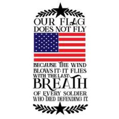 our flag does not fly because of the wind
