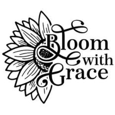 bloom with grace sunflower quote