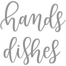 handlettered hands dishes label