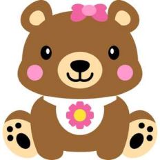 bear and baby bib flower