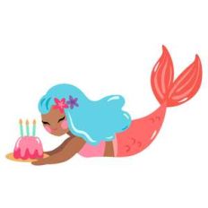 mermaid with birthday cake