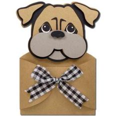 bulldog pup hug gift card holder