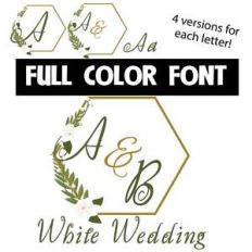 white wedding color font