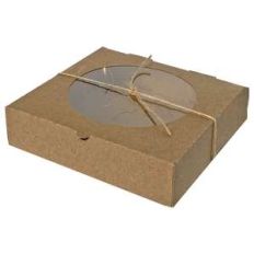 pizza box with circle window 1" deep