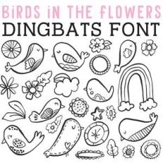 cg birds in the flowers dingbats