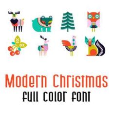 modern christmas full color font