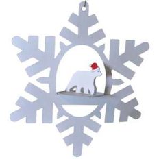 christmas polar bear snowflake hanging ornament