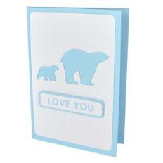 polar bear love you stencil card